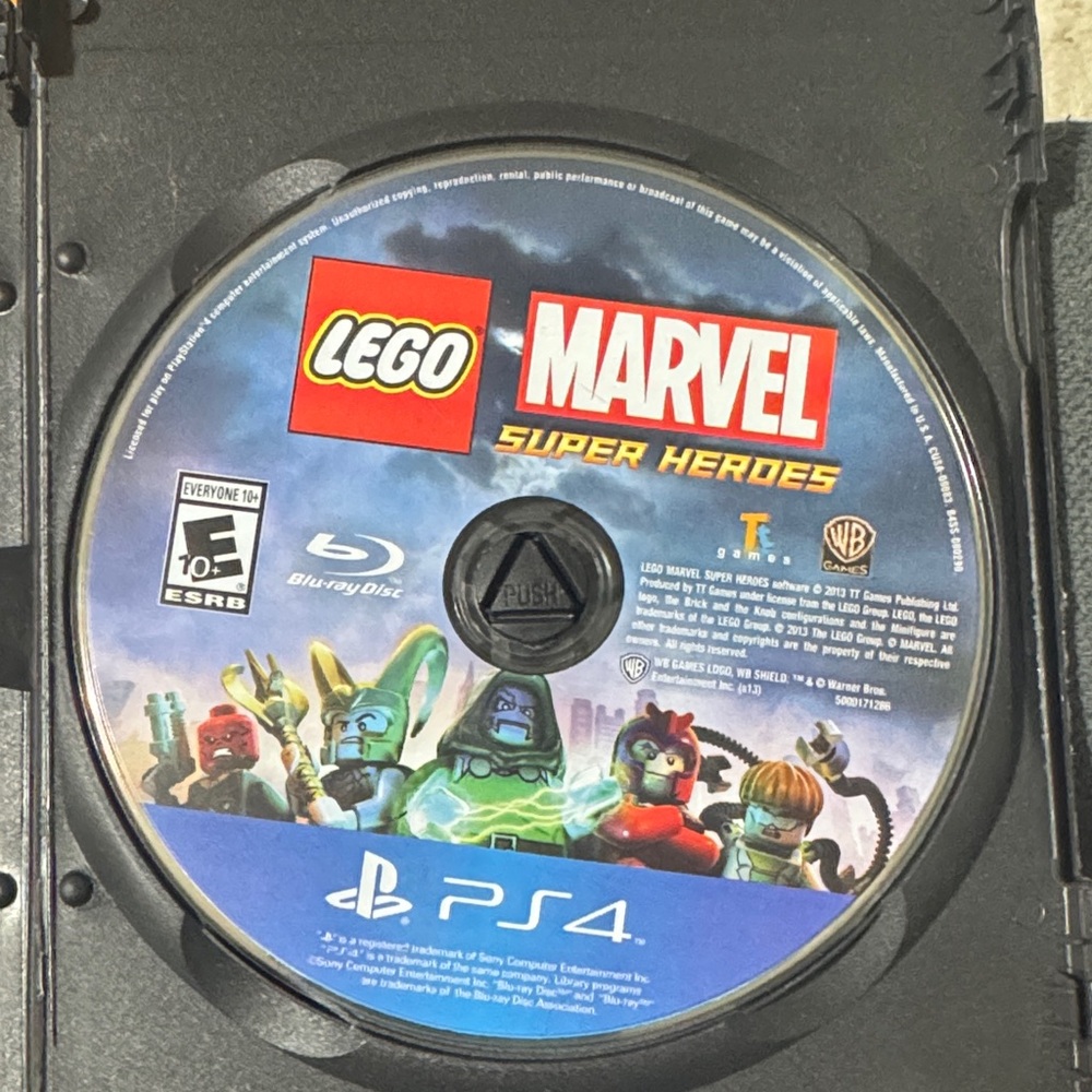 LEGO Marvel Super Heroes PS4 Disc with Colorful Characters